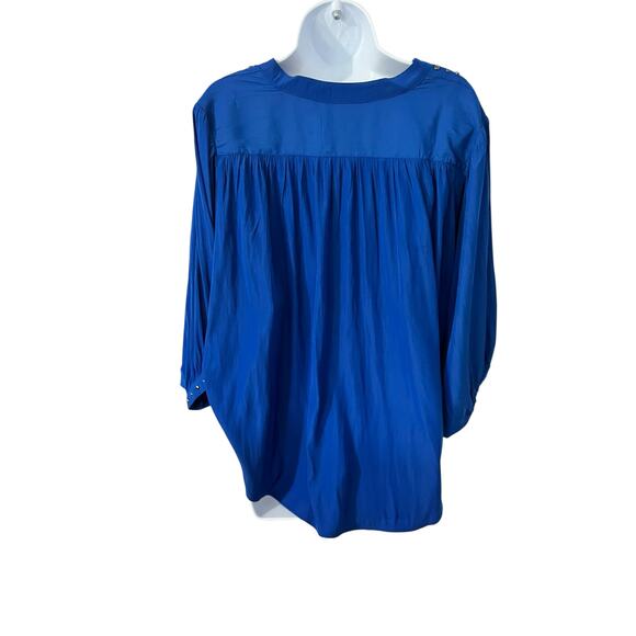 Chicos Blue Embellished 3/4 Sleeve Blouse – Size 10 (NWT) - Picture 6 of 8